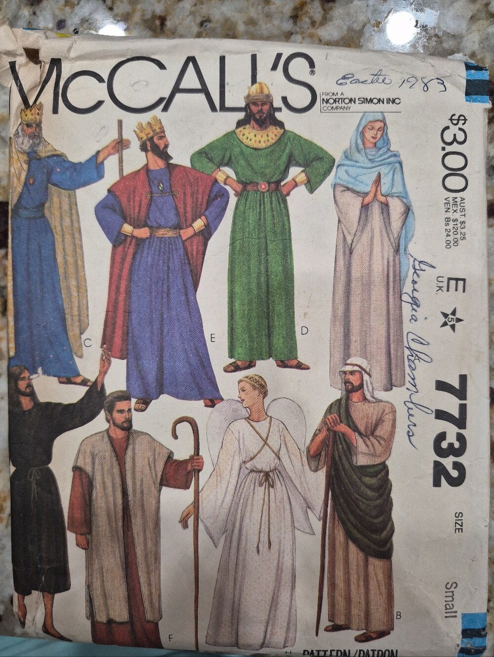 McCalls 7732 Adult Unisex Nativity Shepherd Angel Jesus Joseph Mary Costumes SM